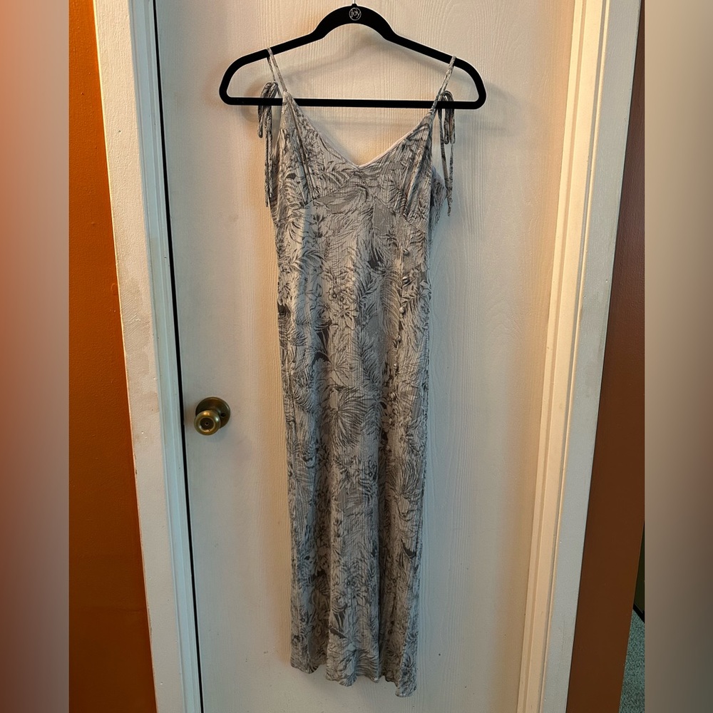Gray tropical maxi dress